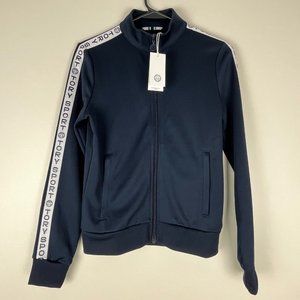 Tory Burch Banner Blue Sport Womens XS Full Zip Track Sweater. BRAND NEW W/TAGS